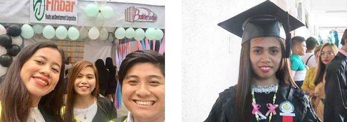 2015年 奨学生のジェサ(左)とポウリーン